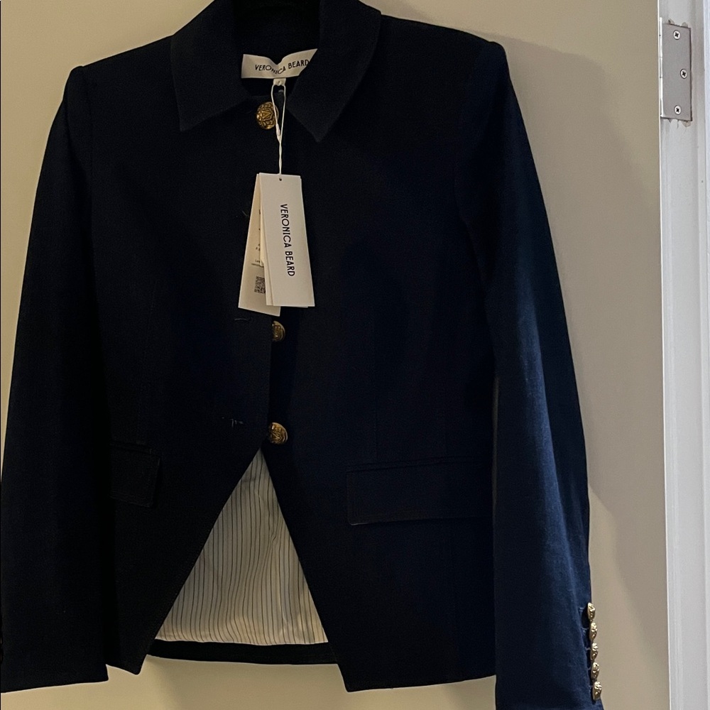 Veronica Beard Navy Blazer with Gold Buttons